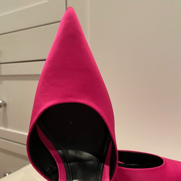 Zara Barbie pink satin platform heels. Size 38. - Picture 6 of 8